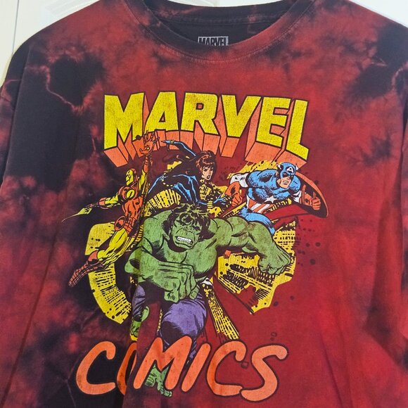 Marvel Comics Men's T-Shirt Size L Long Sleeve Hulk Captain America Iron Man - Picture 2 of 8